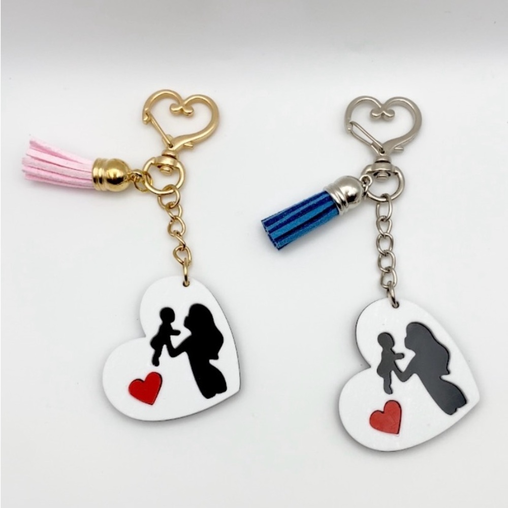 New Baby Purse Charm Girl Mom Keychain Boy Mom Gift Handmade NWT